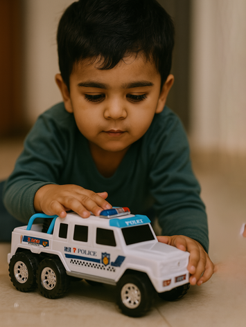 6-Wheel Monster Truck Toy for Kids – Big Size Friction Powered SUV Jeep (Red, Heavy Duty Design)