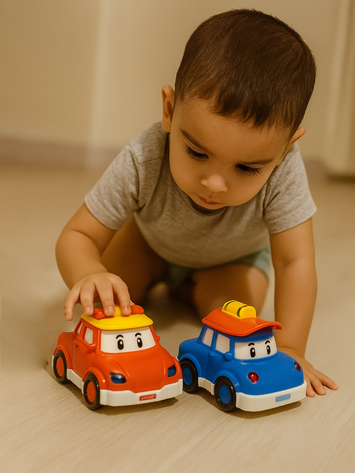 Cute Cartoon Police Car Toy for Toddlers – Friction Powered, Durable & Safe for Kids (1+ Years)