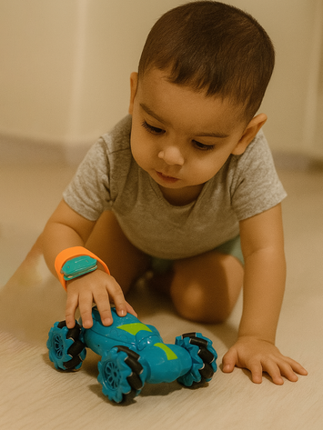 2.4GHz Remote Control Stunt Car – 360° Rotating, Dual-Sided Drift Toy with Rechargeable Battery for Kids (Blue)