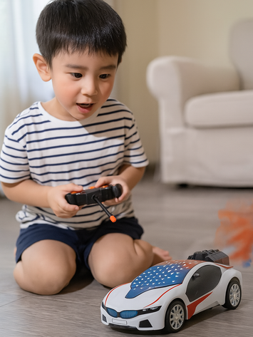 Rechargeable 5-Function RC Spray Car with 3D Lights & Mist Effect – USB Charging Remote Control Car for Kids (Limit Spray Truck)