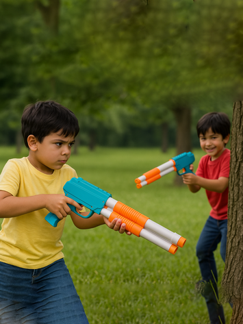 Foam Bullet Shotgun Toy for Kids – 40cm Pump Action Soft Bullet Gun with 8 Darts – Safe & Fun Shooting Toy Gift for Boys