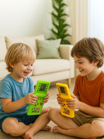 Cartoon-Themed Classic Brick Game Console for Kids – 9999 in 1 Retro Handheld Gaming Toy (Ben 10, Chhota Bheem, Angry Birds)