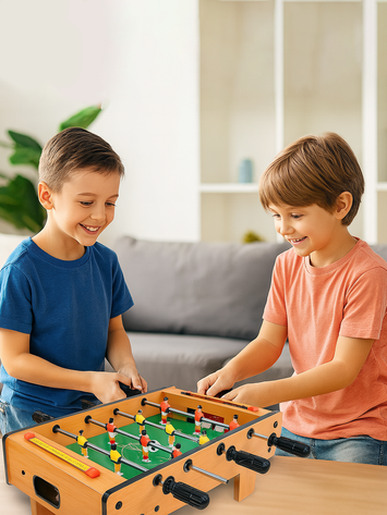 Mini Wooden Foosball Table Game for Kids – Compact Indoor Football Play Set with Scoreboard | Tabletop Soccer Toy (NO.KLB50)