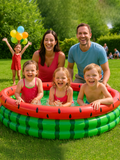 Intex Watermelon Inflatable Kids Pool – 66" x 15" Round Summer Pool for Toddlers – Vibrant Outdoor Garden Bathtub