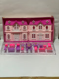 Luxury Doll House Set with Furniture – Pink Foldable Dream Villa for Girls | 20+ Mini Accessories