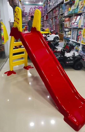 Kids Indoor/Outdoor Play Slide – Red & Yellow Duck Feet Design