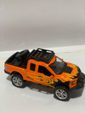 Off-Road Pickup Truck Toy with Lights – Friction Powered Jeep for Kids (Big Wheels, Flame Design)
