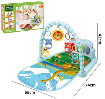 Multi-Function Baby Gym Play Mat with Hanging Toys and Piano – 0+ Months Developmental Activity Center