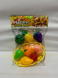 Happy Little Chef – Kids Cutting Fruit Toy Set with Basket | Educational Pretend Play Kitchen Toys for Toddlers Age 3+