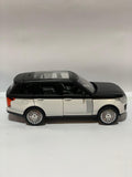 1:24 White Range Rover Diecast SUV Toy Car – Metal Body, Lights & Sound, Openable Doors, Pull Back Action