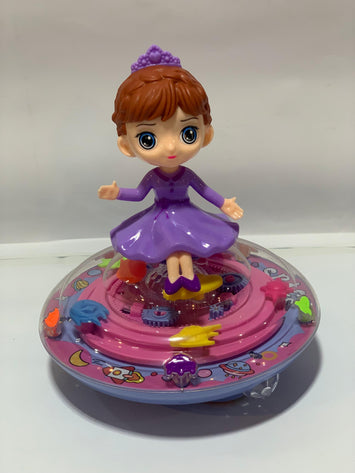 Shining Princess Spinning Toy – 360° Light Up Frisbee Doll for Girls (Age 3+)