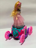 Musical Princess Carriage Toy – 360° Rotating Light & Sound Doll for Girls (3+ Years)